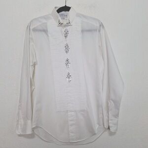 Elizabeth Jackson Rhinestone Embellished Old Money Button Down Shirt Size S